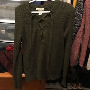 Laced Neck Sweater